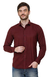 Mens Maroon Regular Fit Casual Shirts