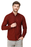 Men's Maroon Full Sleeve Slim Fit Luxury Shirt