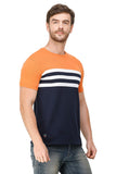 Men's Half Sleeves Round Neck Slim Fit Orange T-Shirt