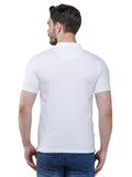 Men's Short Sleeve Slim Fit Collared White T-Shirt