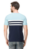 Men's Half Sleeves Round Neck Slim Fit Sky Blue T-Shirt