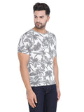 Men's White Floral Printed Slim Fit T-Shirts colvynharris