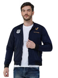 Men's Navy Blue Winterwear Zipper Bomber Jacket colvynharris