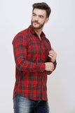 Men's Casual Full Sleeve Red Shirt