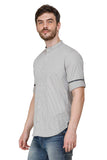 Mens Grey Regular Fit Kurta