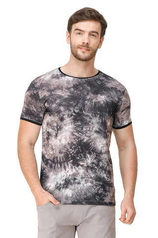 Men's Half Sleeves Round Neck Black T-Shirt