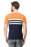 Men's Half Sleeves Round Neck Slim Fit Orange T-Shirt