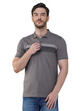 Men's Short Sleeve Slim Fit Collared Grey T-Shirt
