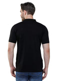 Men's Short Sleeve Slim Fit Collared Black T-Shirt