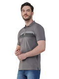 Men's Short Sleeve Slim Fit Collared Grey T-Shirt