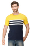 Men's Half Sleeves Round Neck Slim Fit Yellow T-Shirt colvynharris