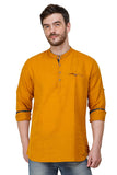 Mens Mustard Color Slim Fit Kurta
