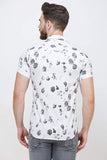 Men's White Short Sleeve Printed Shirt colvynharris