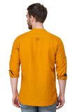 Mens Mustard Color Slim Fit Kurta