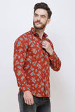Men's Casual Full Sleeve Red Shirt