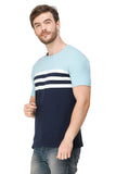 Men's Half Sleeves Round Neck Slim Fit Sky Blue T-Shirt