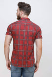 Men's Maroon Half Sleeve Luxury Shirt colvynharris