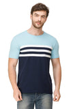 Men's Half Sleeves Round Neck Slim Fit Sky Blue T-Shirt