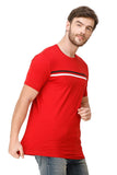 Men's Half Sleeves Round Neck Slim Fit Red T-Shirt