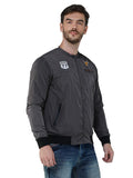Men's Grey Winterwear Zipper Bomber Jacket
