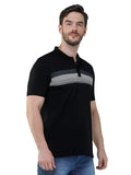 Men's Short Sleeve Slim Fit Collared Black T-Shirt