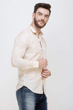 Men's Cream Full Sleeve Luxury Shirt