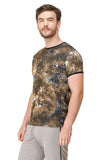Men's Half Sleeves Round Neck Brown T-Shirt