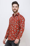 Men's Casual Full Sleeve Red Shirt