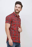Men's Maroon Half Sleeve Luxury Shirt