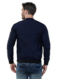 Men's Navy Blue Winterwear Zipper Bomber Jacket