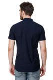 Mens Navy Blue Slim Fit Casual Shirts