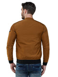Men's Brown Winterwear Zipper Bomber Jacket colvynharris