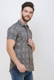 Men's Dark Grey Half Sleeve Luxury Shirt