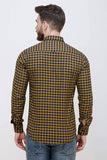 Men's Mustard Slim Fit Checkered Luxury Shirt colvynharris