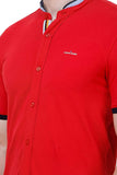 Men's Red Half Sleeve Casual Luxury Shirt