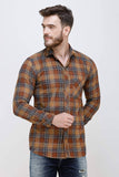 Men's Casual Full Sleeve Brown Shirt