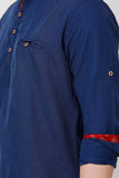 Mens Navy Color Slim Fit Kurta