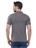 Men's Short Sleeve Slim Fit Collared Grey T-Shirt