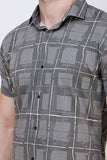 Men's Dark Grey Half Sleeve Luxury Shirt