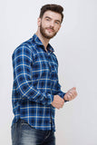Men's Casual Full Sleeve Blue Shirt colvynharris