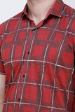 Men's Maroon Half Sleeve Luxury Shirt