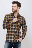 Men's Casual Full Sleeve Mustard  Shirt