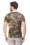 Men's Half Sleeves Round Neck Brown T-Shirt