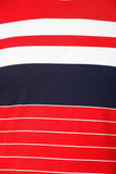 Men's Half Sleeves Round Neck Slim Fit Red Blue T-shirt