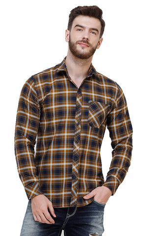 Men's Casual Full Sleeve Mustard  Shirt