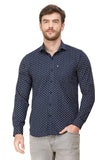 Men's Navy Floral Print Slim Fit Casual Luxury Shirt colvynharris