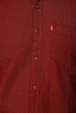 Men's Maroon Full Sleeve Slim Fit Luxury Shirt