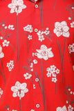 Men's Red Flora Printed Casual Shirt