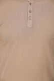 Men's Half Sleeves Henley Neck Slim Fit Peanut T-Shirt