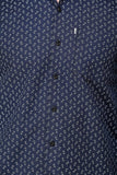 Men's Navy Floral Print Slim Fit Casual Luxury Shirt